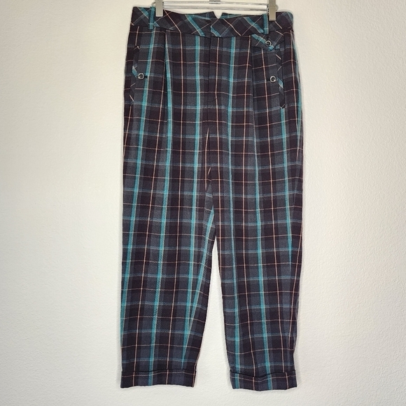 Anthropologie Cartonnier Multicolor Plaid Ankle Trousers 4 - Picture 3 of 7